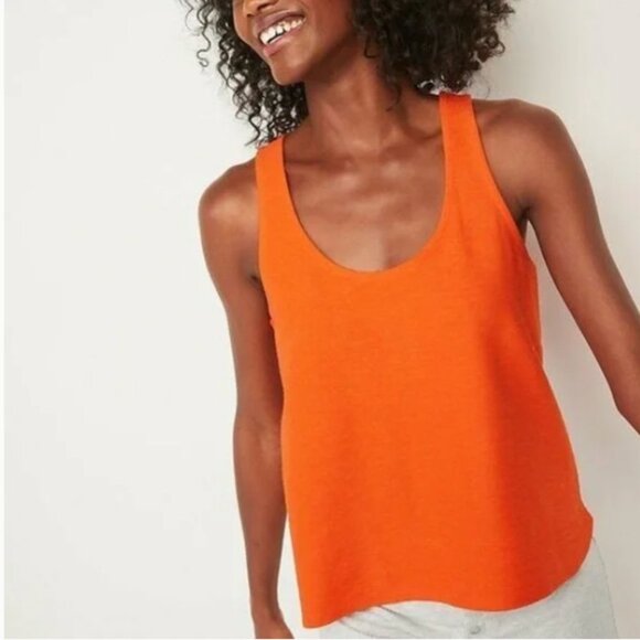 COPY - NWOT Lightweight Textured-Knit Lounge Tank Top XL Orange - Picture 1 of 6